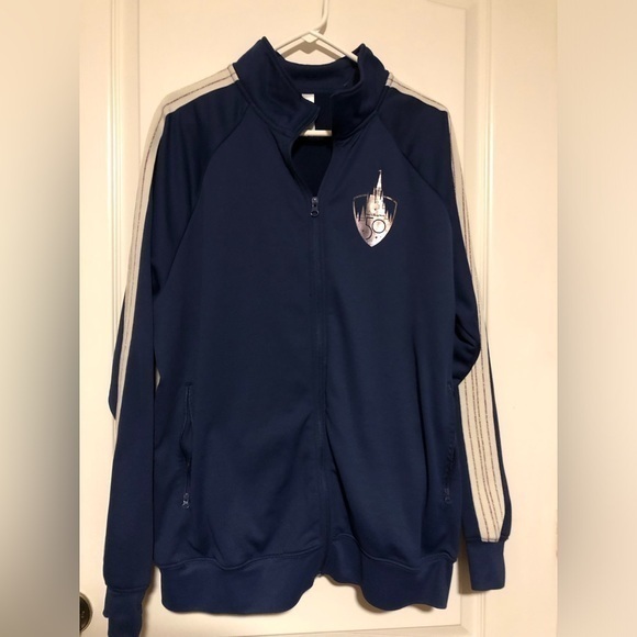 Disney Jackets & Blazers - Walt Disney Jacket Blue 50th Anniversary Castle Full Zip Track Jacket XL